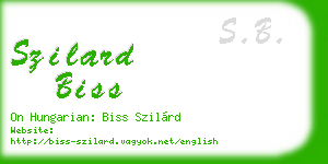 szilard biss business card